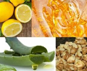 walnut, honey, lemon and aloe juice for potency